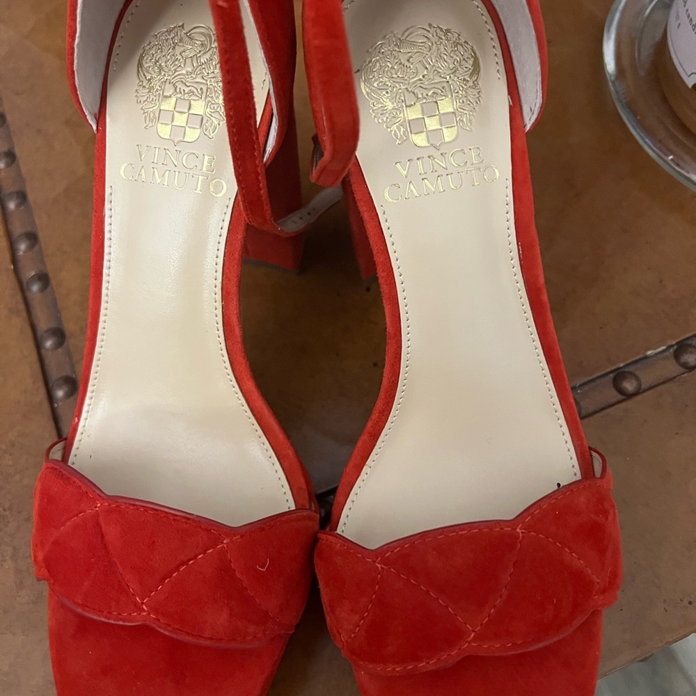 Vince Camuto  platform red shoes